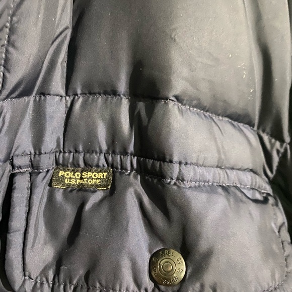Vintage Men's Ralph Lauren Polo Sport Navy/Tan Jacket Puffer Coat - Men Small - Picture 13 of 14
